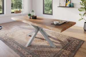 #akazienaturfarben #220x100 #spider-gestellsilber