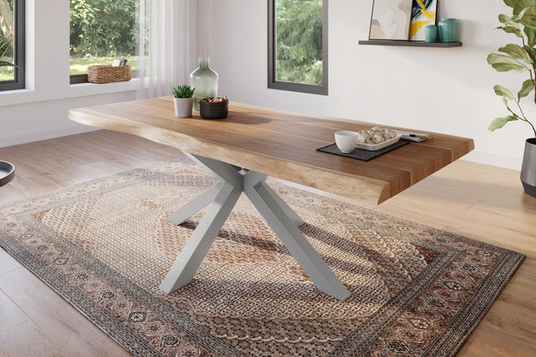 #akazienaturfarben #220x100 #spider-gestellsilber