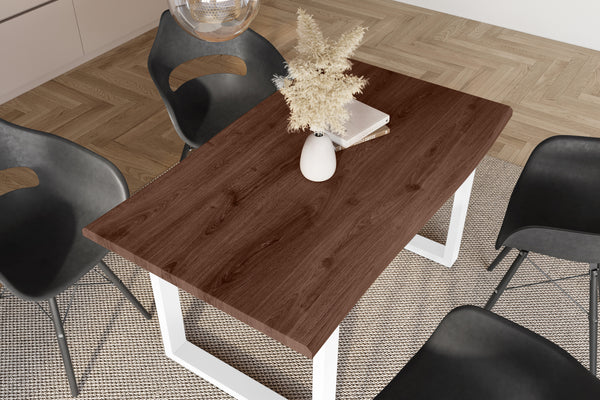 #holznussbaum-optik #120x80 #u-gestellweiß