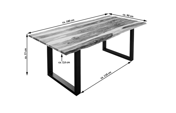 #naturfarbenlackiert #180x90 #u-gestellschwarz