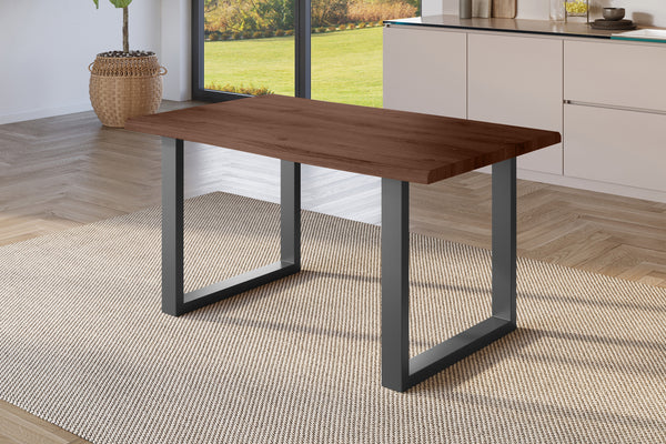 #holznussbaum-optik #160x85 #u-gestellschwarz