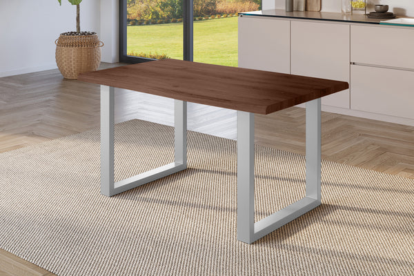 #holznussbaum-optik #160x85 #u-gestellsilber