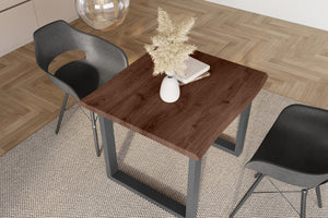 #holznussbaum-optik #80x80 #u-gestellschwarz