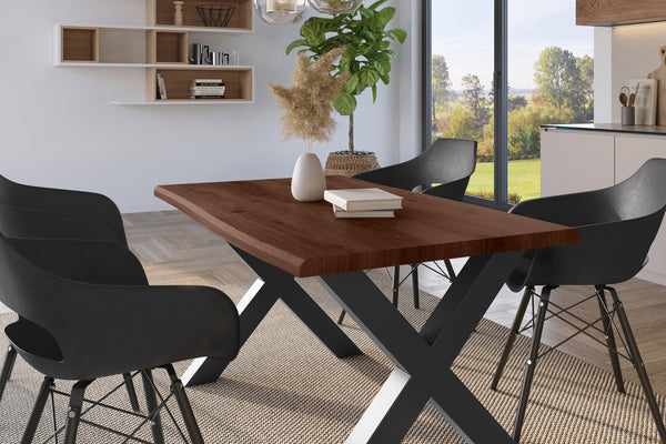 #holznussbaum-optik #160x85 #x-gestellschwarz