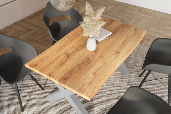 #holzwildeiche-optik #160x85 #x-gestellsilber
