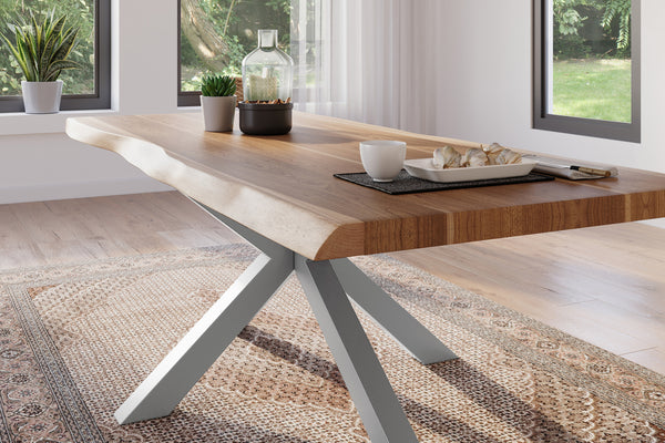 #akazienaturfarben #220x100 #spider-gestellsilber