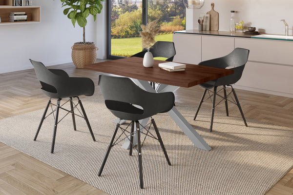 #holznussbaum-optik #140x80 #spider-gestellsilber