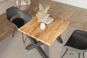#holzwildeiche-optik #80x80 #x-gestellschwarz