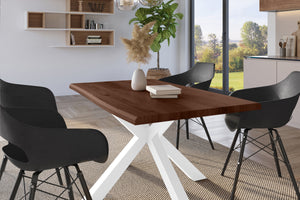 #holznussbaum-optik #120x80 #spider-gestellweiß
