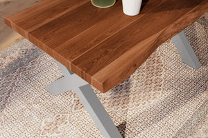 #akazienussbaumfarben #140x80 #x-gestellsilber