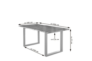 #nussbaumfarben #200x100 #u-gestellsilber