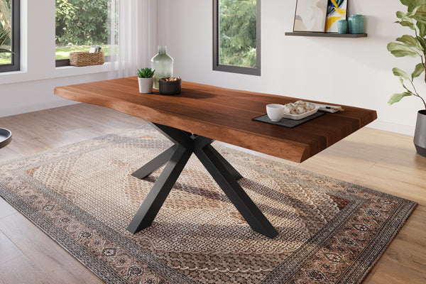 #akazienussbaumfarben #220x100 #spider-gestellschwarz
