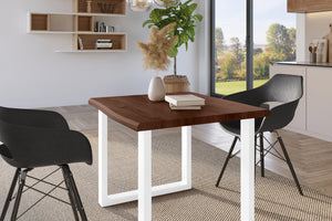 #holznussbaum-optik #80x80 #u-gestellweiß
