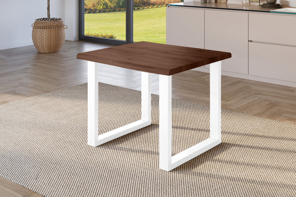 #holznussbaum-optik #80x80 #u-gestellweiß