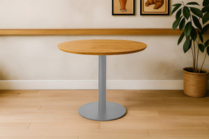 #akazienaturfarben #80x80 #säulen-gestellrundsilber