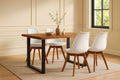 #holznussbaum-optik #120x80 #schalenstuhlweiß
