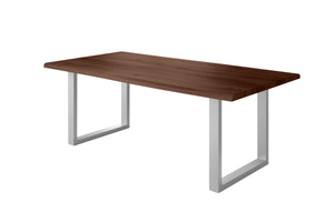 #holznussbaum-optik #220x100 #u-gestellsilber