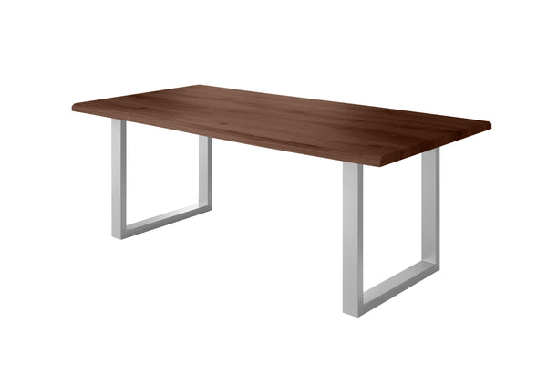 #holznussbaum-optik #220x100 #u-gestellsilber
