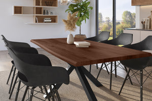 #holznussbaum-optik #220x100 #spider-gestellschwarz