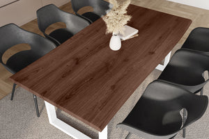 #holznussbaum-optik #220x100 #u-gestellweiß