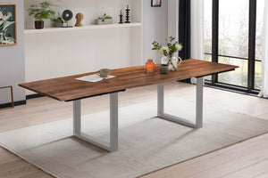 #nussbaumfarben #120(200)x90 #u-gestellsilber