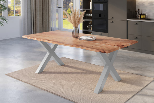 #naturfarben #200x100 #x-gestellsilber