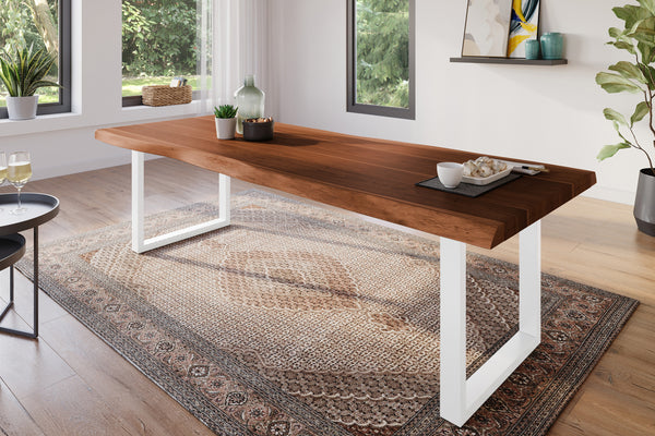 #akazienussbaumfarben #240x100 #u-gestellweiß