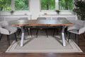 #akazienussbaumfarben #220x100 #x-gestellsilber