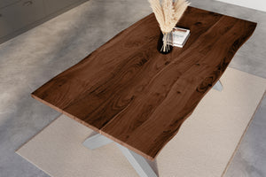 #nussbaumfarben #200x100 #x-gestellsilber