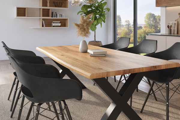 #holzwildeiche-optik #180x90 #x-gestellschwarz