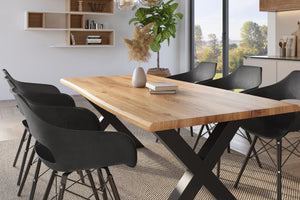 #holzwildeiche-optik #180x90 #x-gestellschwarz