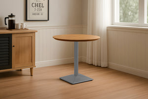 #akazienaturfarben #80x80 #säulen-gestelleckigsilber