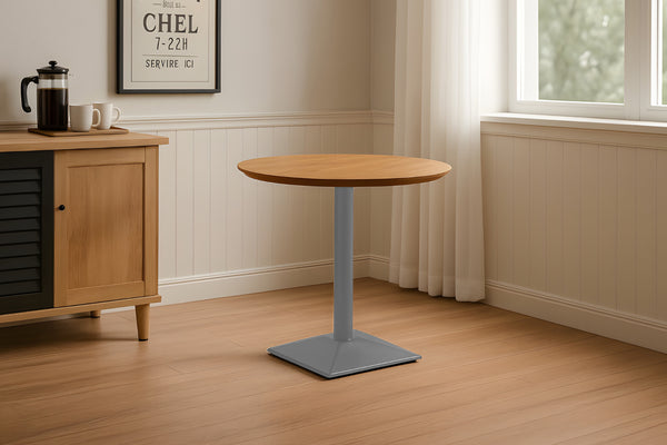 #akazienaturfarben #80x80 #säulen-gestelleckigsilber
