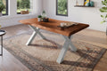 #akazienussbaumfarben #180x90 #x-gestellsilber