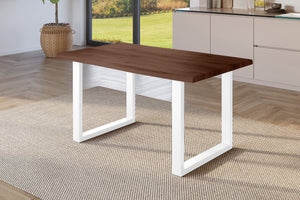 #holznussbaum-optik #120x80 #u-gestellweiß