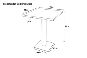 #eichenaturfarbengeölt #70x70 #säulen-gestelleckigschwarz