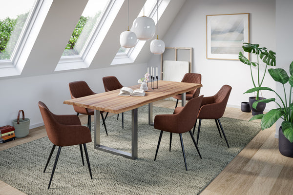 #naturfarben #200x100 #u-gestellsilber