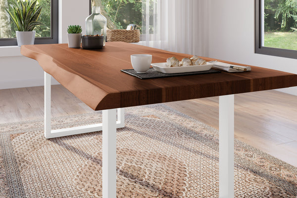 #akazienussbaumfarben #220x100 #u-gestellweiß