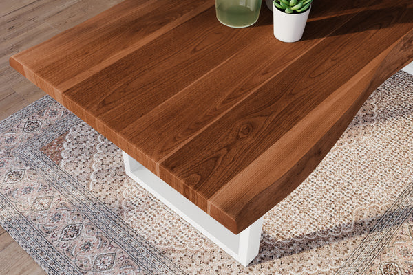 #akazienussbaumfarben #260x100 #u-gestellweiß