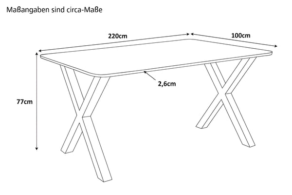 #220x100 #x-gestellschwarz