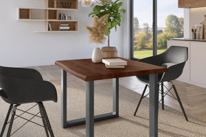 #holznussbaum-optik #80x80 #u-gestellschwarz