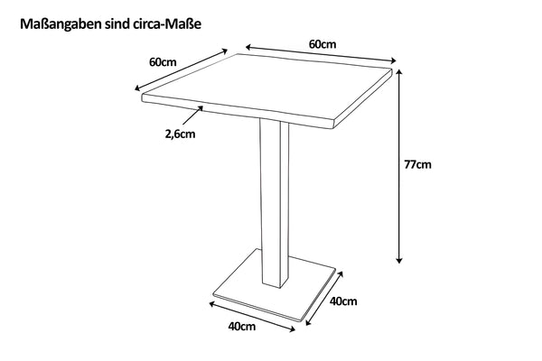 #eichenaturfarbengeölt #60x60 #säulen-gestelleckigschwarz