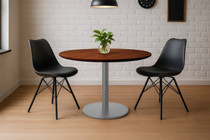 #akazienussbaumfarben #100x100 #säulen-gestellrundsilber
