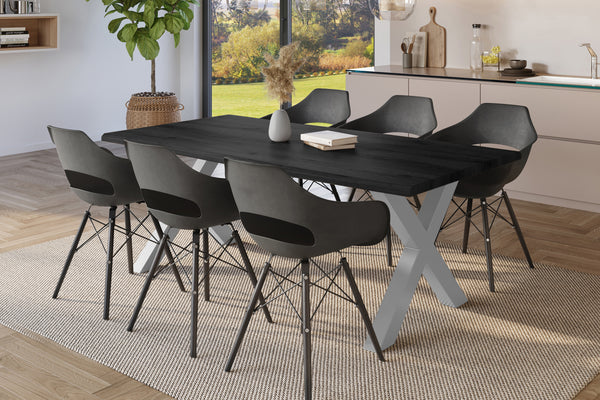 #holzgrau-optik #220x100 #x-gestellsilber