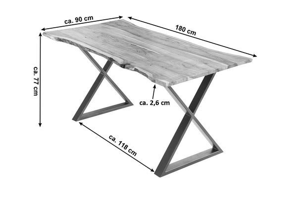 #naturfarben #180x90 #x-gestelledelstahl