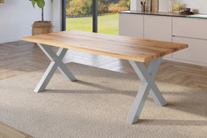 #holzwildeiche-optik #240x100 #x-gestellsilber