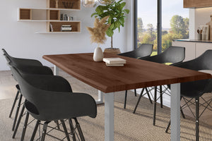 #holznussbaum-optik #200x100 #u-gestellsilber