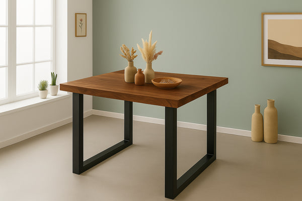 #akazienussbaumfarben #80x80 #u-gestellschwarz