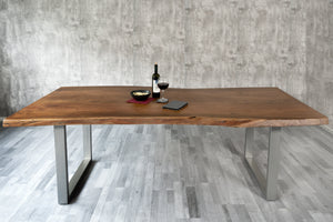 #akazienussbaumfarben #240x100 #u-gestellsilber