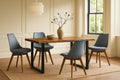 #holznussbaum-optik #140x80 #schalenstuhlgrau